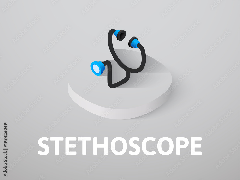 Stethoscope isometric icon, isolated on color background Stethoscope isometric icon, isolated on color background
