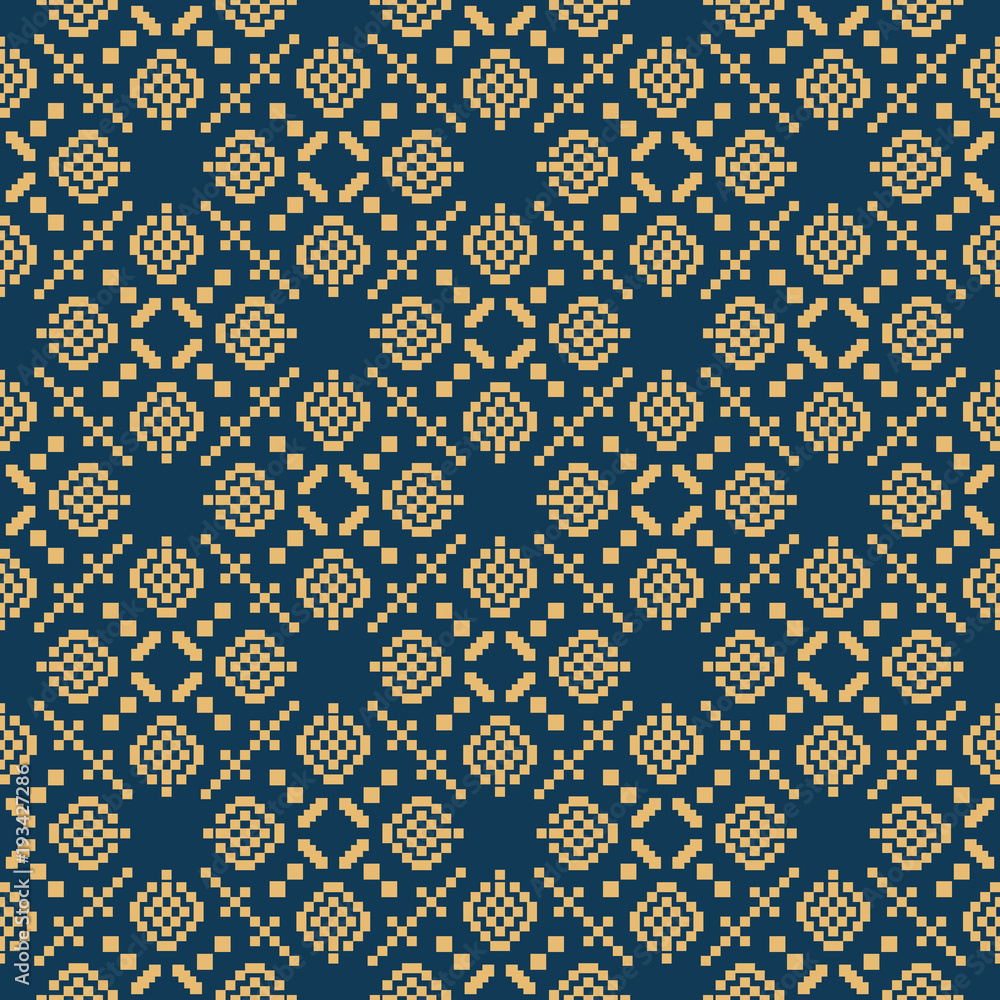 Seamless background southeast Asian retro aboriginal traditional art textile pattern square mosaic cross geometry Seamless background southeast Asian retro aboriginal traditional art textile pattern square mosaic cross geometry