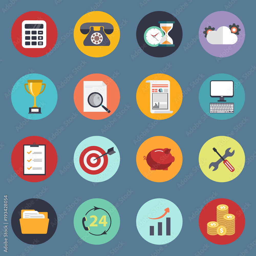 Universal icon set for websites and mobile applications. Flat vector illustration Universal icon set for websites and mobile applications. Flat vector illustration