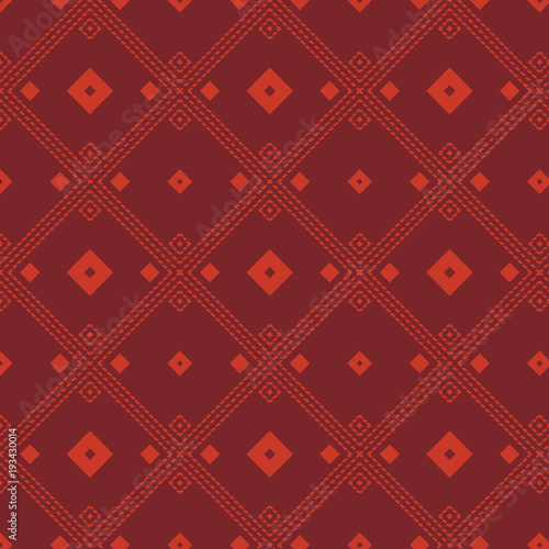 Seamless background southeast Asian retro aboriginal traditional art textile pattern square check diamond cross dot line frame