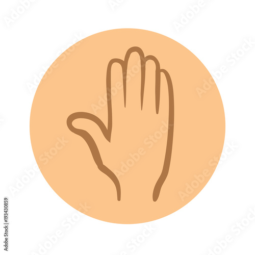 Human hand icon. Vector pictogram illustration, isolated on white background.
