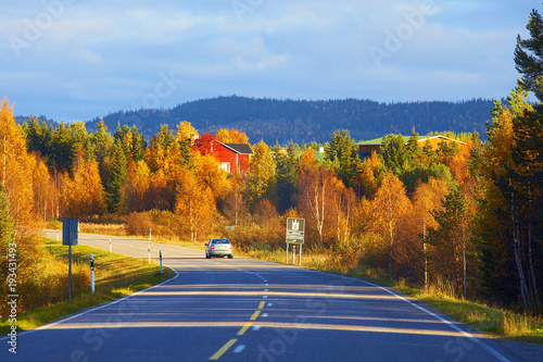  Road to Lapland in Finland.