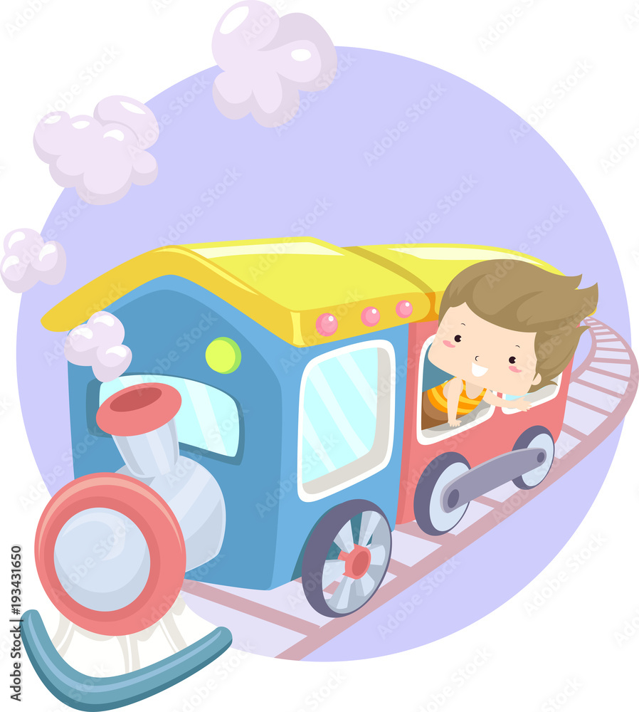 Kid Girl Travel By Train Illustration Kid Girl Travel By Train Illustration