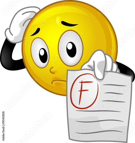 Mascot Smiley Exam Failed Illustration