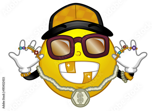 Smiley Mascot Hip Hop Illus...