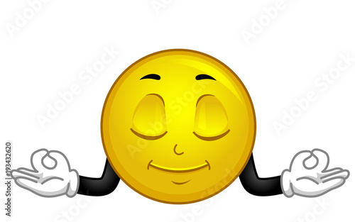 Mascot Smiley Meditate Illustration