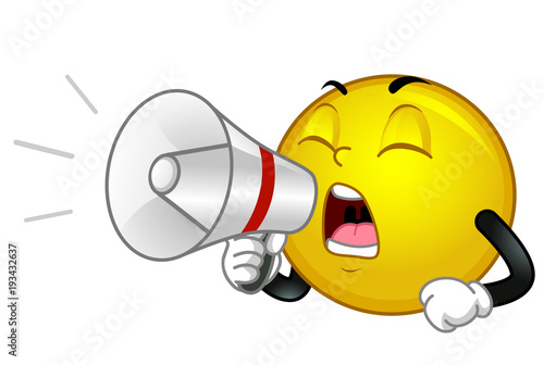 Mascot Smiley Megaphone Illustration