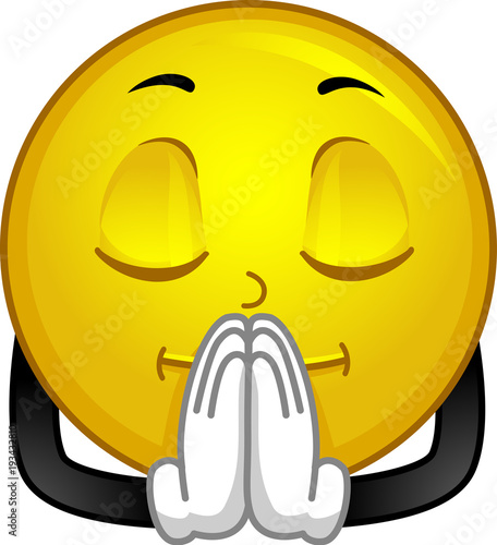 Mascot Smiley Pray Illustra...