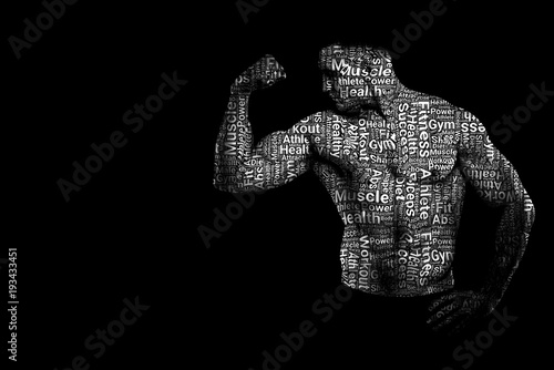 Fototapeta Naklejka Na Ścianę i Meble -  Motivational fitness text portrait