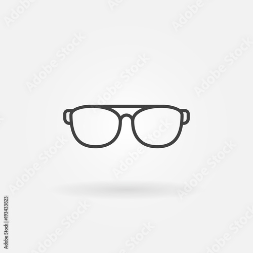 Sunglasses or glasses vector line icon or symbol