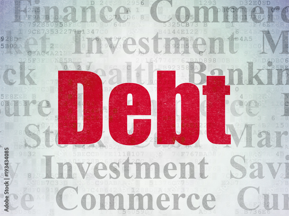 Banking concept: Painted red text Debt on Digital Data Paper background with Tag Cloud Banking concept: Painted red text Debt on Digital Data Paper background with Tag Cloud