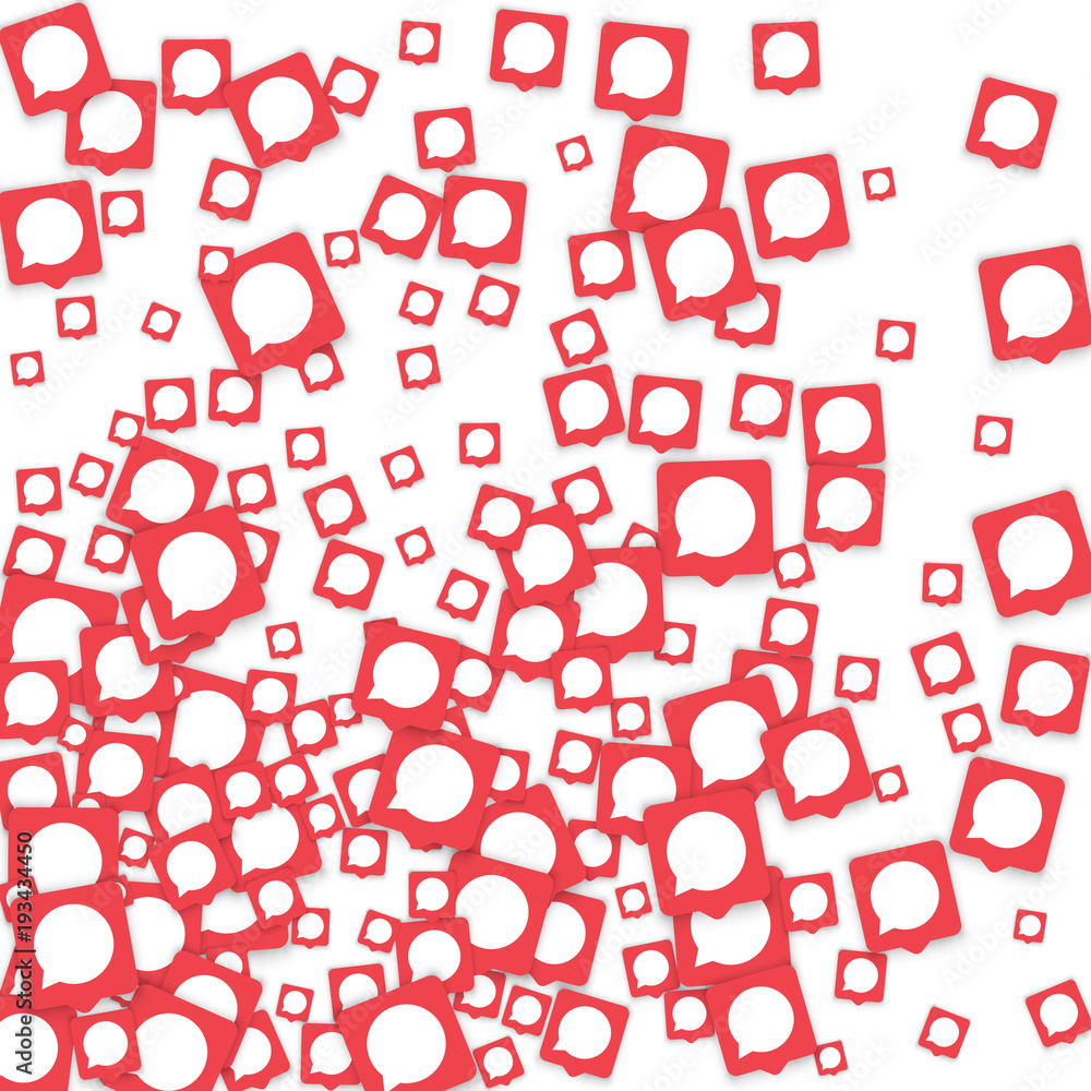 Social media background with chat notification bubbles in icons. Social media background with chat notification bubbles in icons.