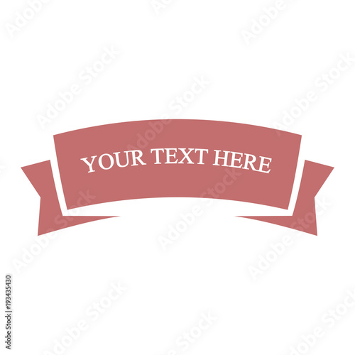 Beautiful colored ribbon. Realistic Ribbon with inscription:your text here