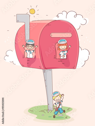 Stickman Kids Mail Box Mail...