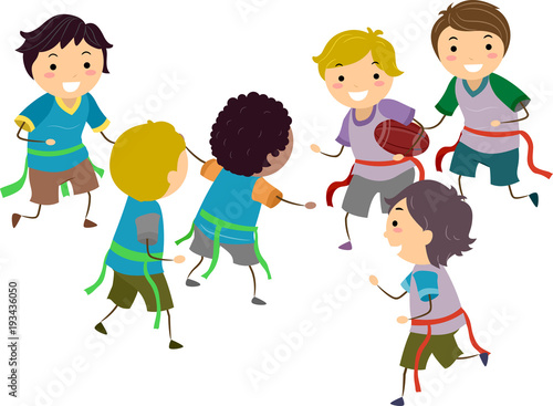 Stickman Kids Boys Flag Foo...