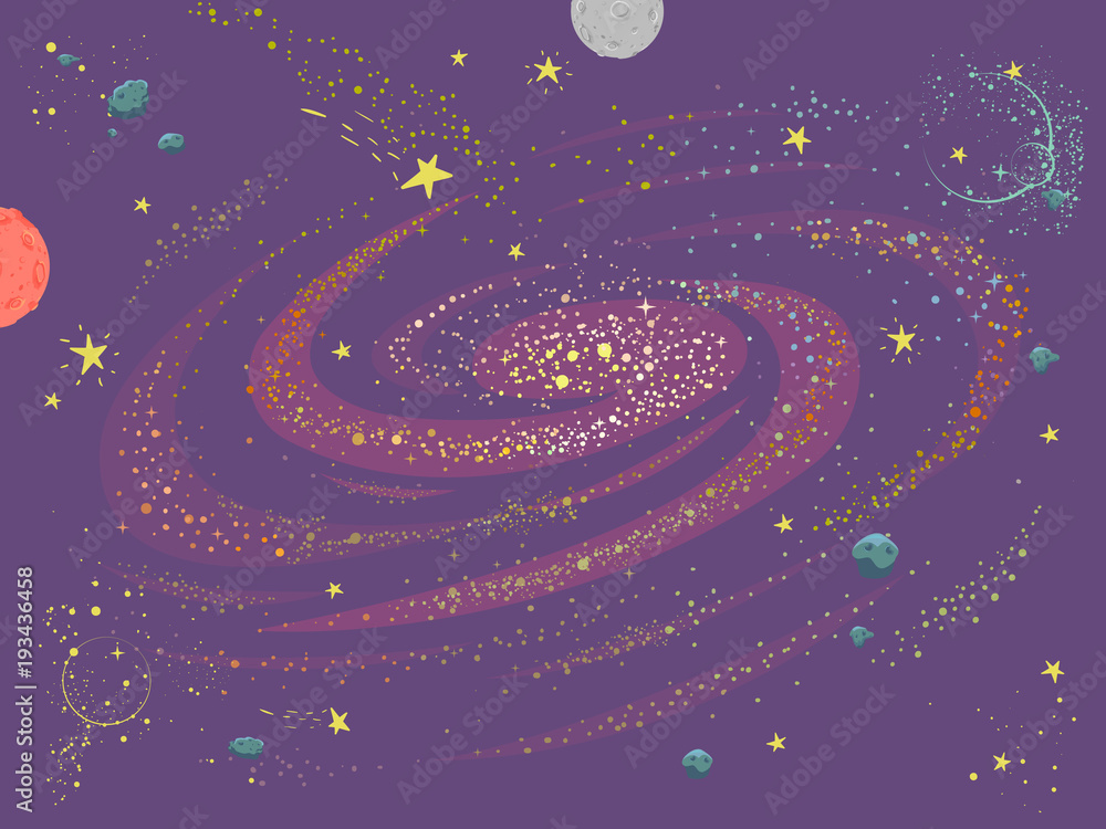 Outer Space Galaxy Illustration เวกเตอร์สต็อก | Adobe Stock