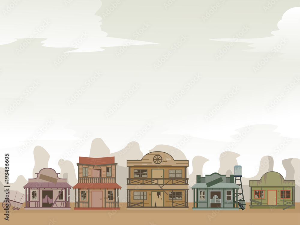 Old West Ghost Town Background Illustration
