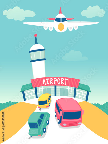 Airport Airplane Car Scene ...