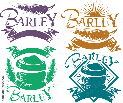 Barley Ribbon Design Illust...