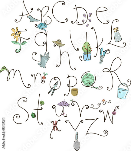 Gardening Alphabet Illustra...
