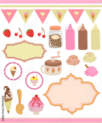 Ice Cream Elements Illustration