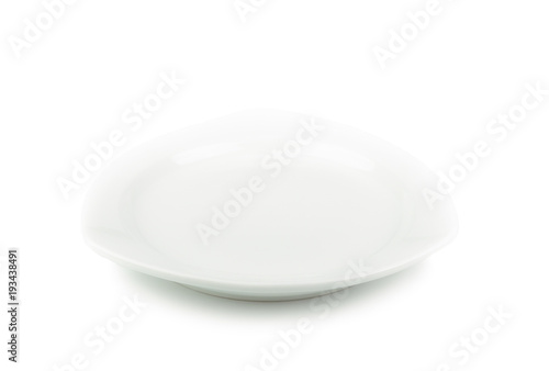 White plate on white background