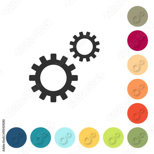 Farbige Buttons - Zahnräder
