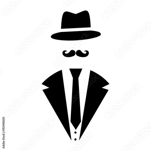 Gentleman Symbols. Man Silhouettes. Person with a hat.