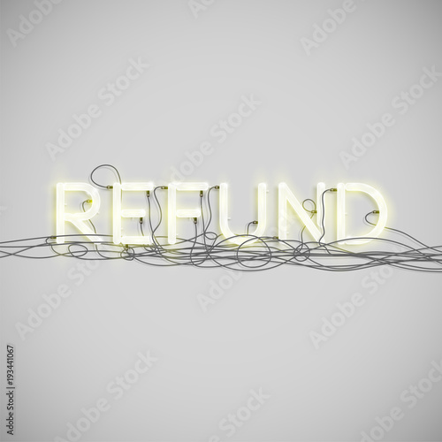 Neon electric word type, vector illustration.
