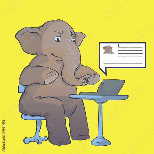 elephant and laptop