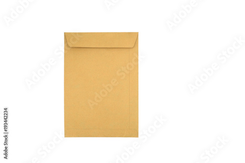 brown envelope document isolated on white background.