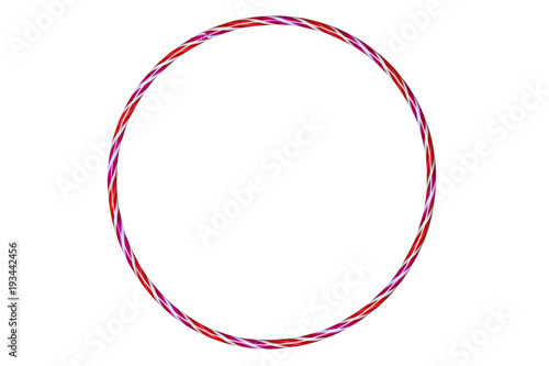 Hula Hoop pink with silver on white background