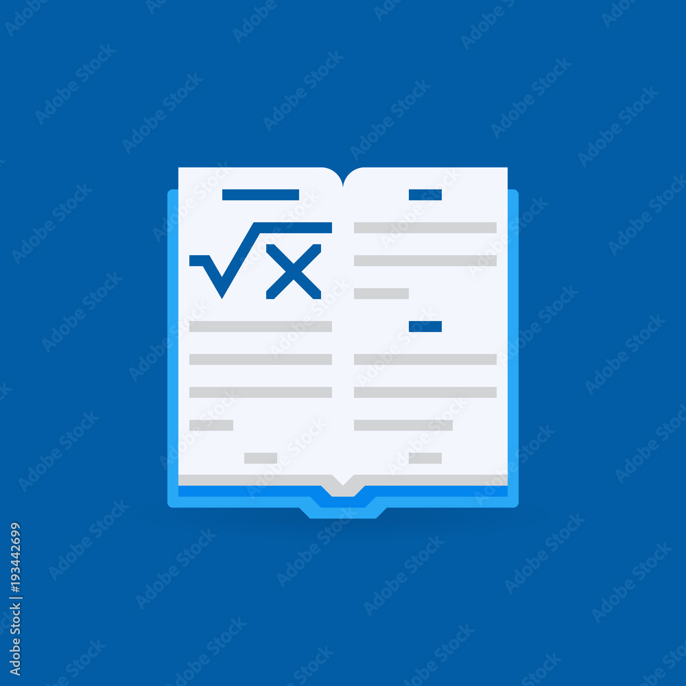 Math book vector flat creative icon or design element Math book vector flat creative icon or design element