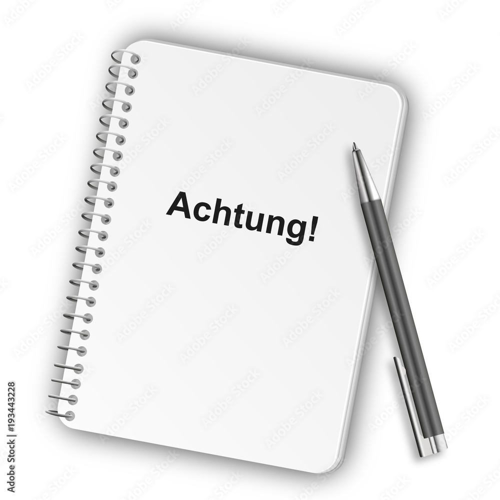 Notizblock Hochformat 05 - Achtung Notizblock Hochformat 05 - Achtung
