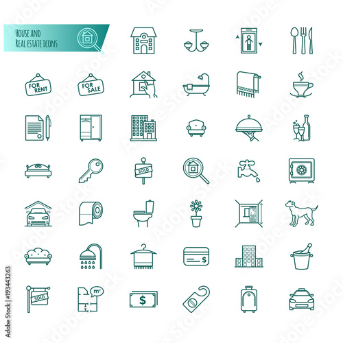 House and real estate icons vector set