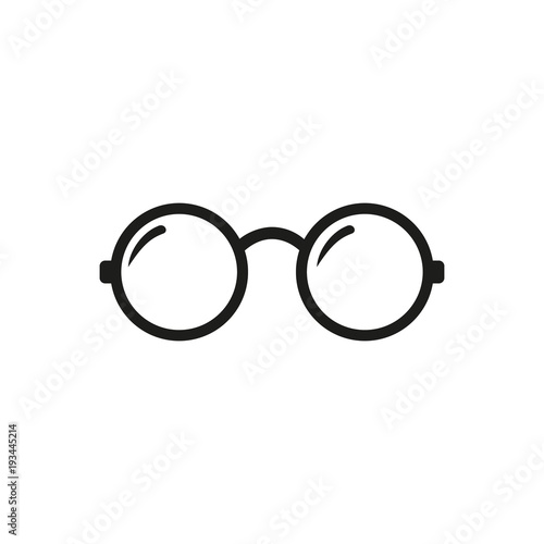 Round Glasses icon. Round Glasses Vector isolated on white background. Flat vector illustration in black. EPS 10