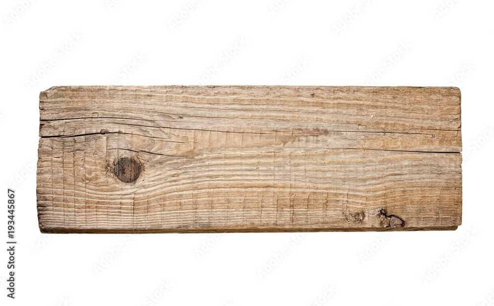 Old Wooden Board Isolated White Background Top View Stock Photo by