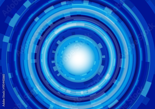 Abstract blue technology circle power design modern futuristic vector background illustration.