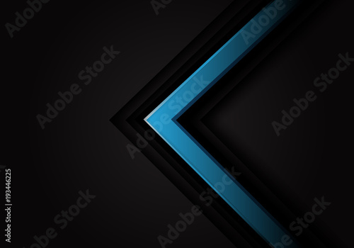 Abstract blue arrow 3D on black design modern futuristic vector background illustration.