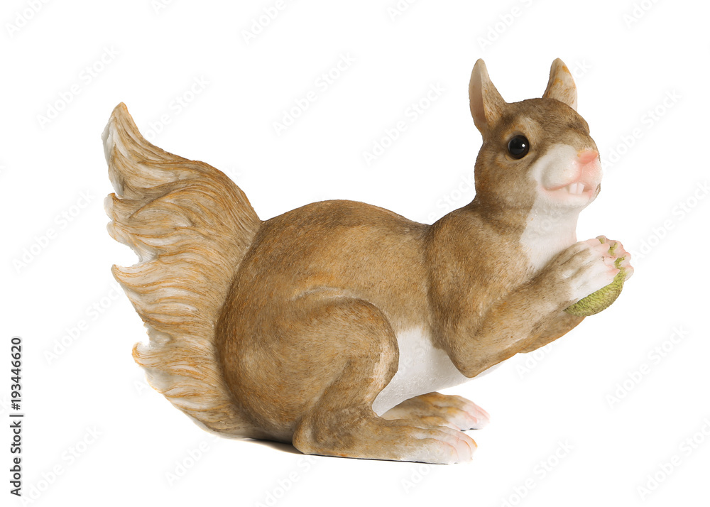 Obraz premium Two porcelain figurines of squirrel. White background