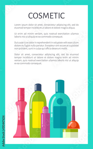 Cosmetic Medical Means in Bottles and Tubes Poster