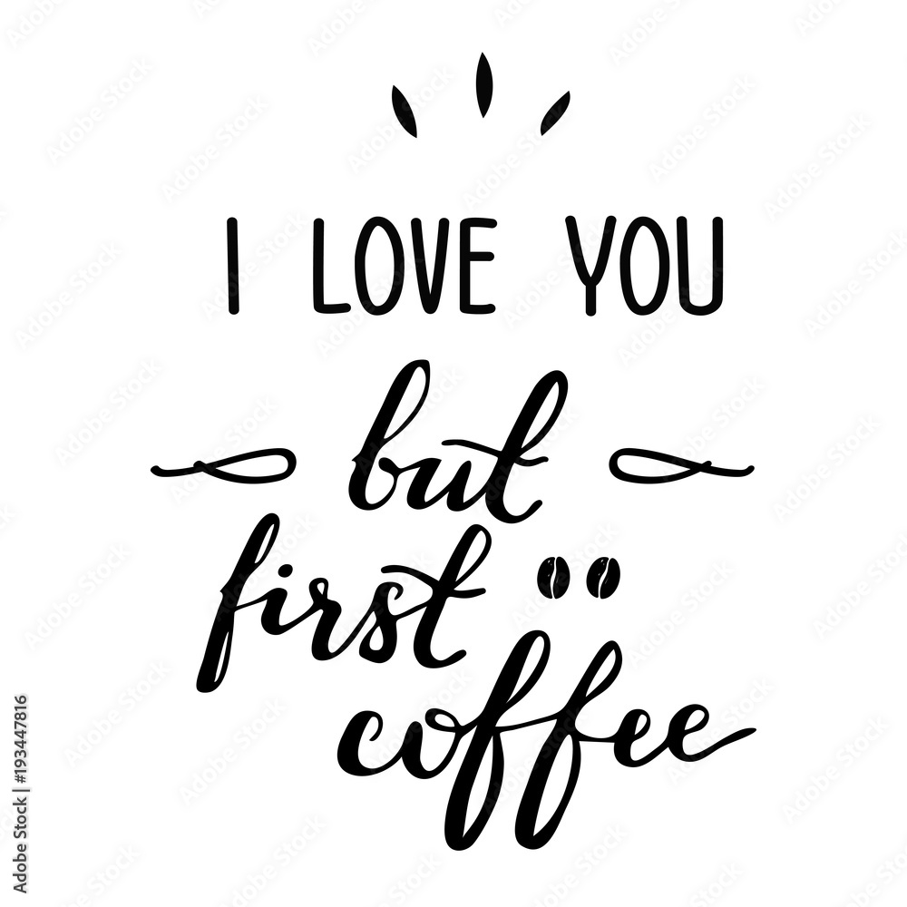 Handwritten calligraphic coffee lovers poster. Handwritten calligraphic coffee lovers poster.