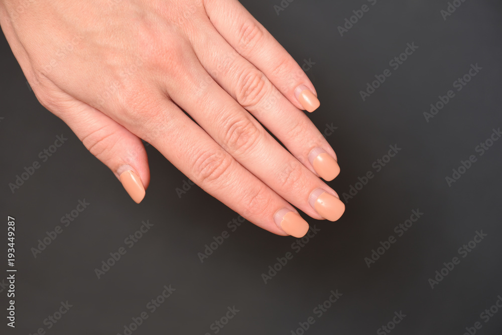 Under the gel nails you can see how real nails have grown and it's time to change manicure