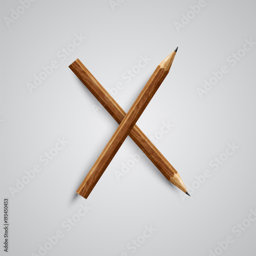 A letter made by pencil, vector.