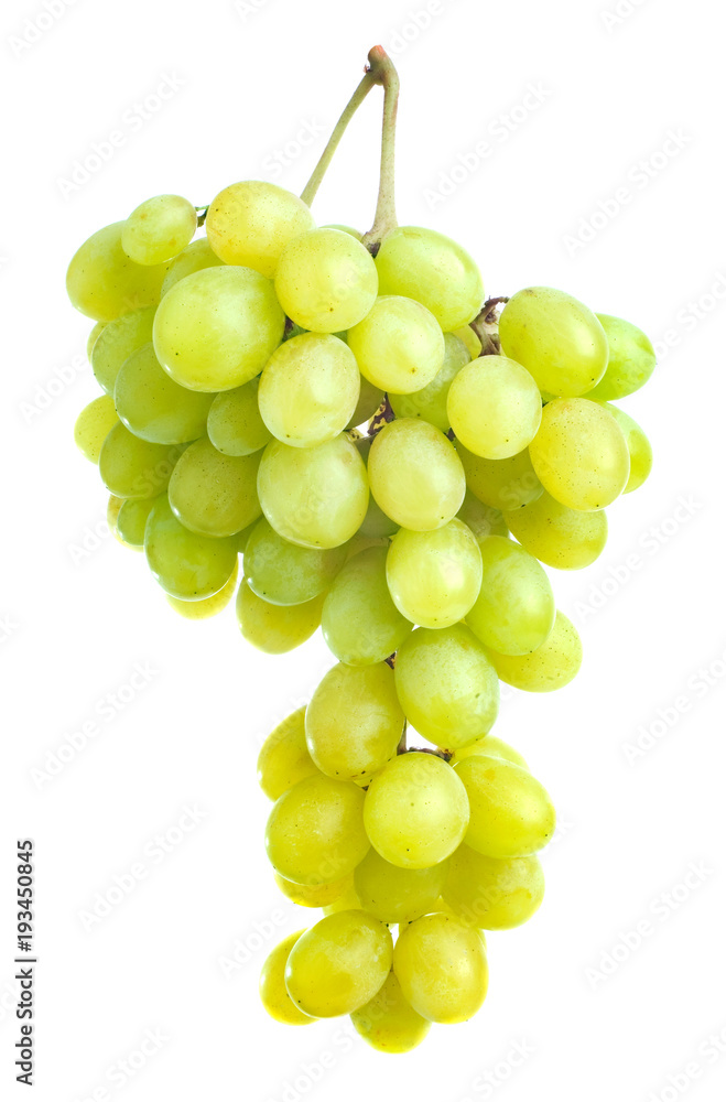Green grapes isolated on white background Green grapes isolated on white background