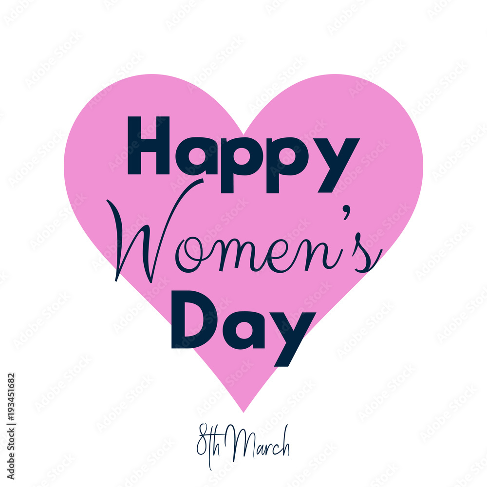Womens day background with  heart design and decorative text