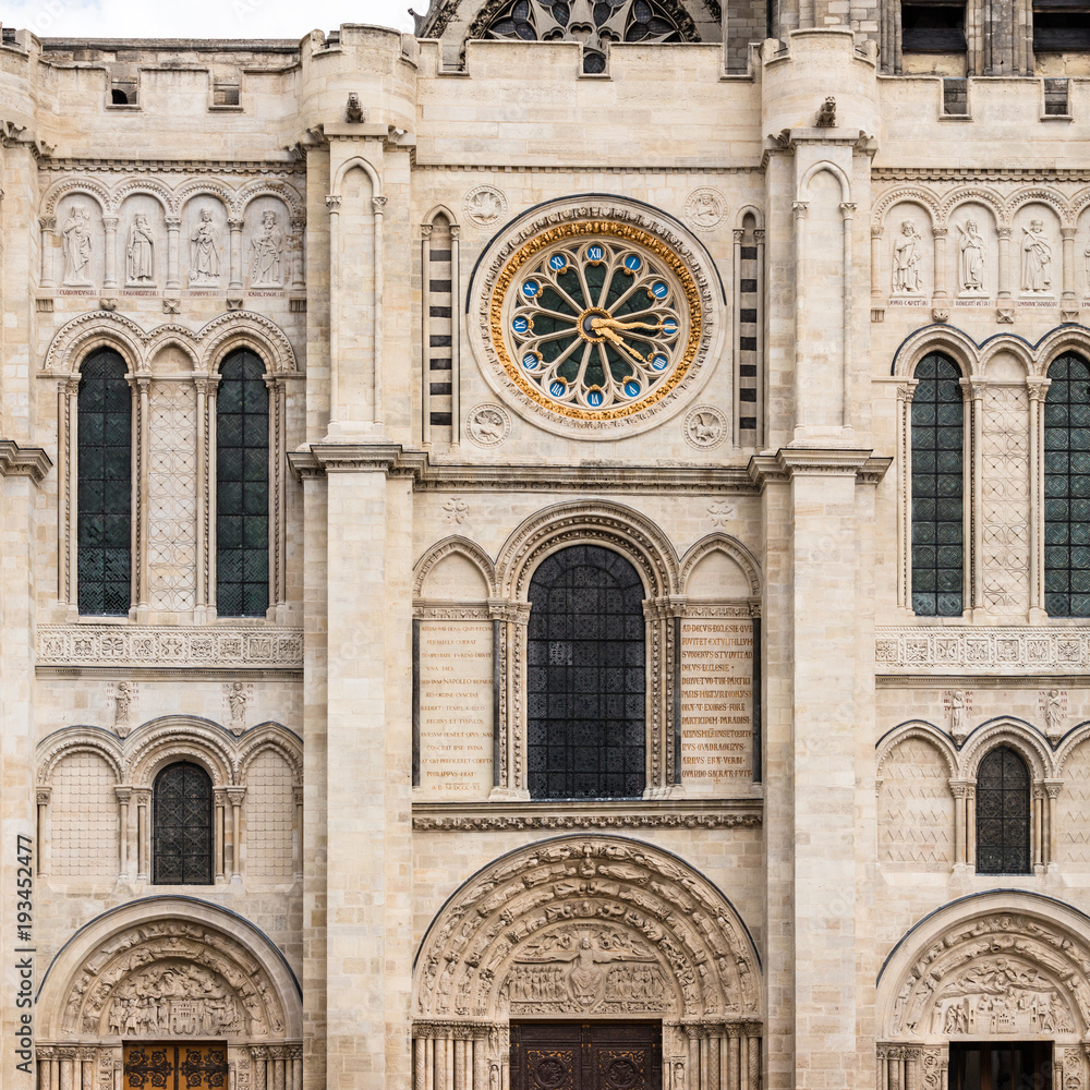 Fototapeta Western facade of the Basilica of Saint Denis. Paris, France