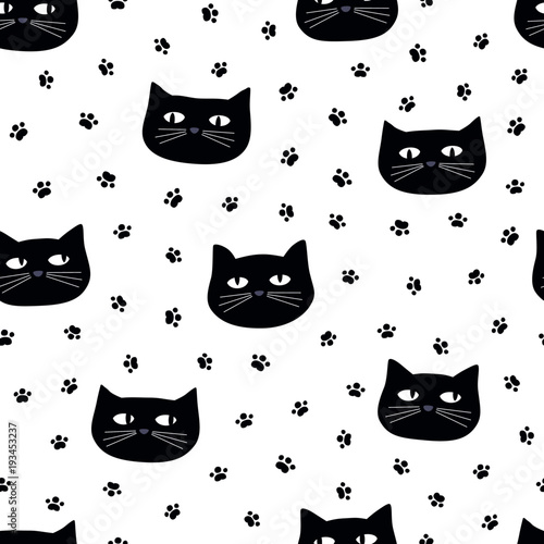 Fototapeta Naklejka Na Ścianę i Meble -  Seamless cat pattern