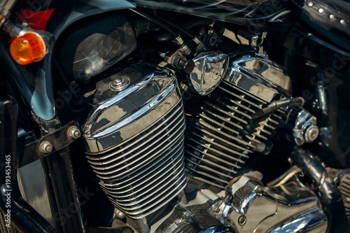 Classic motorbike closeup