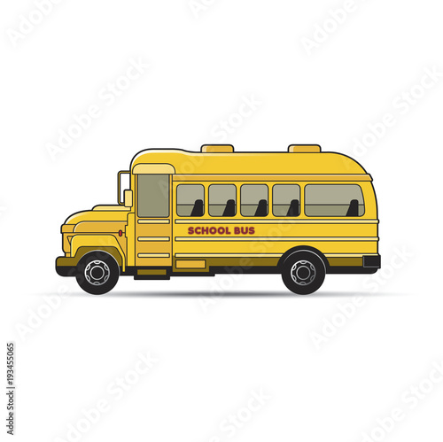 yellow color school bus vector cartoon